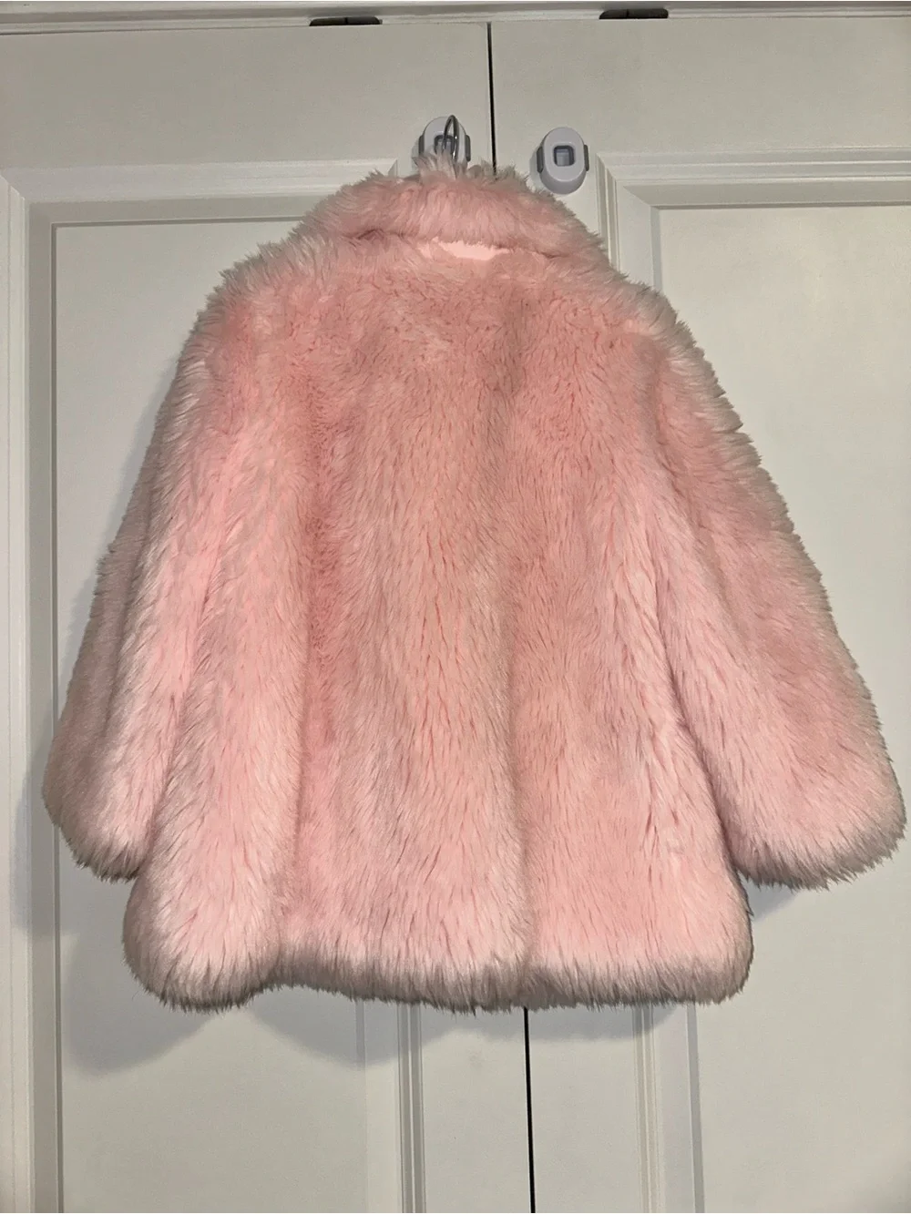 Janie and Jack Light Pink Faux Fur Pea Coat for Kids
